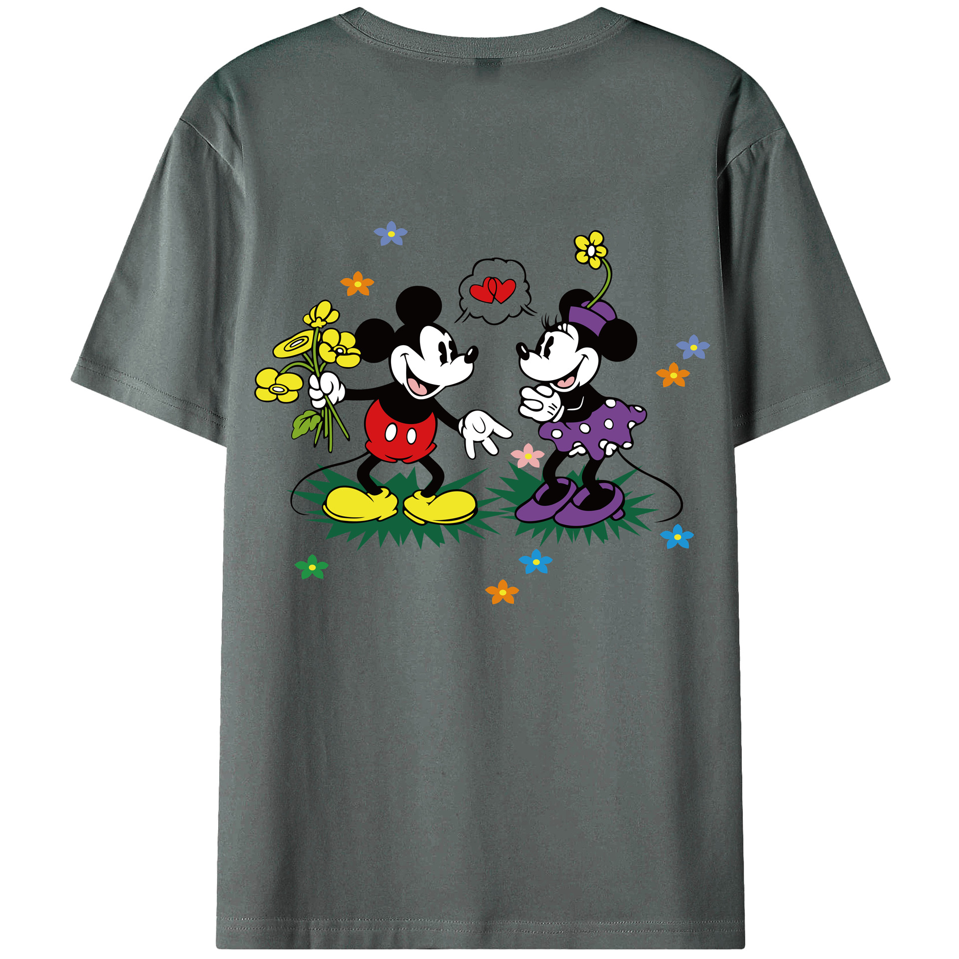 （画像用） ミッキーマウス Mickey Mouse 綿100％半袖Tシャツ（背面プリント）